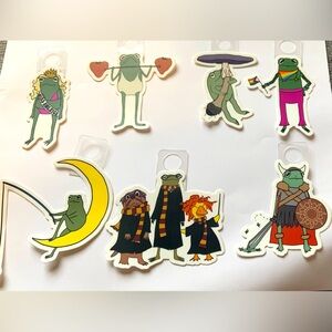 Frogs doing stuff sticker